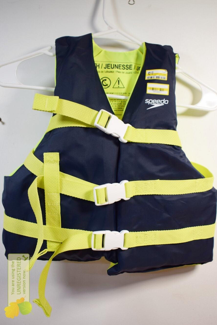 Speedo Junior Kids' Life Jacket Vest 55-88lbs Navy/Lime Green 091115560
